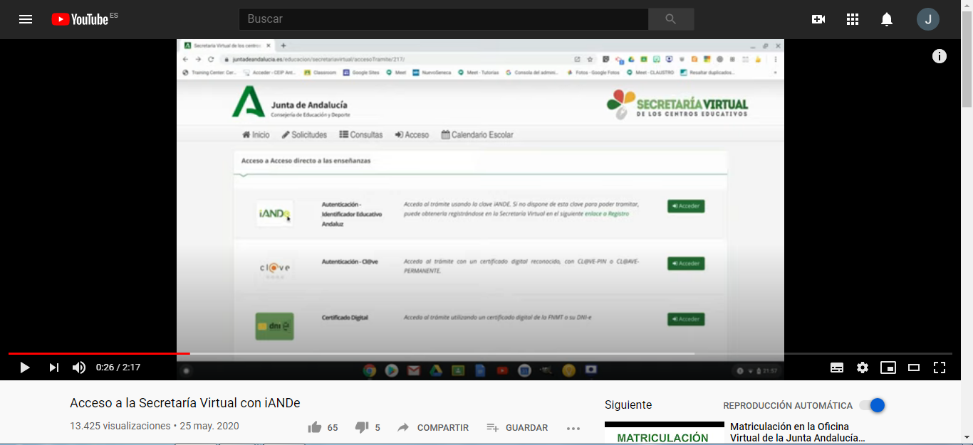 Acceso a la Secretaría Virtual con iANDE