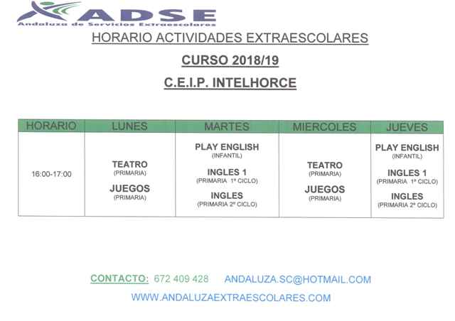 Horario AAEE